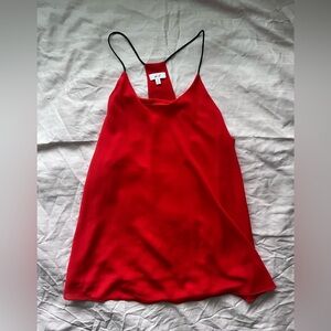 Bright Orange Cami Tank Top with Black Straps